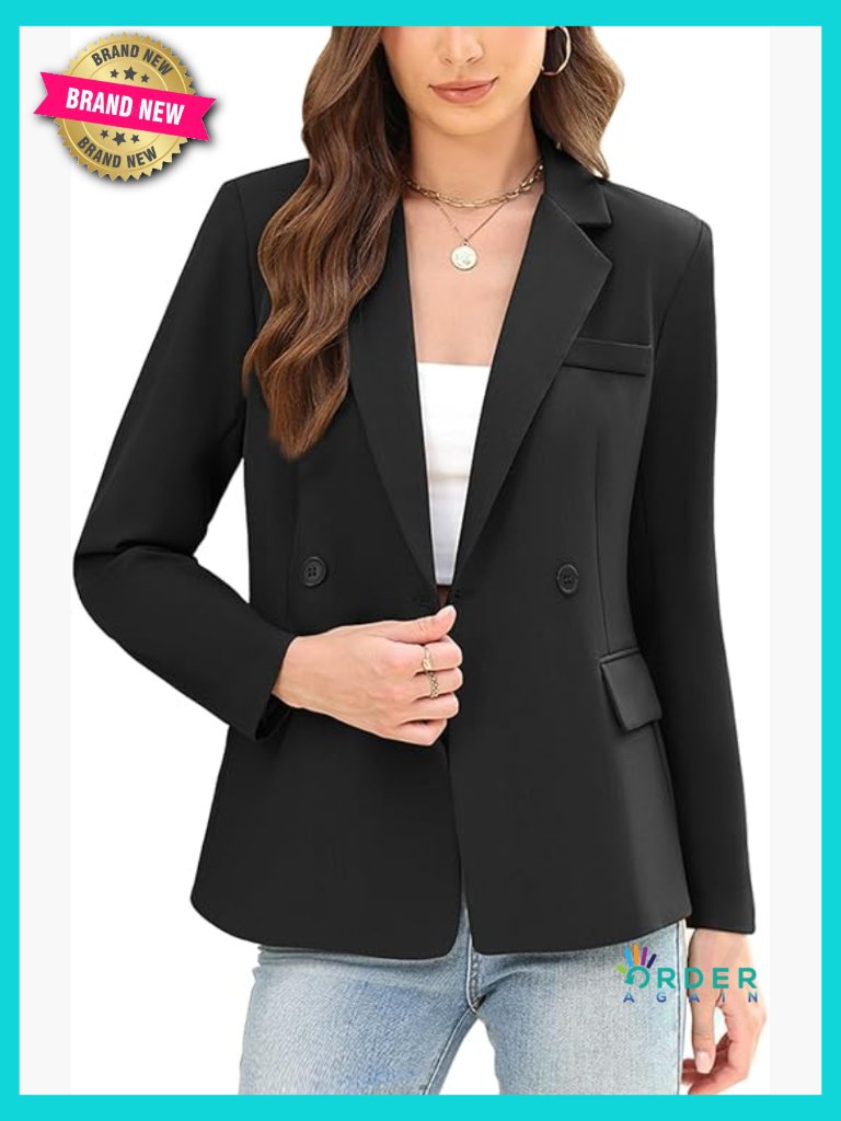Womens Business Casual Blazer Open Front Long Sleeve Suit Jacket Professional